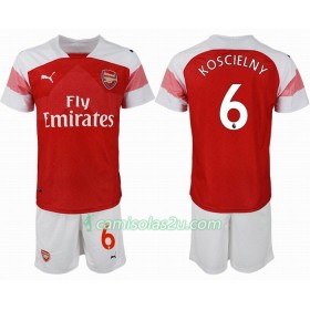 Camisolas de Futebol Arsenal KOSCIELNY 6 Criança Equipamento Principal 2018/19 Manga Curta